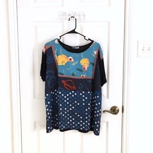 🎁 3 for $33 | NWT Zara top ft. flowers & planets